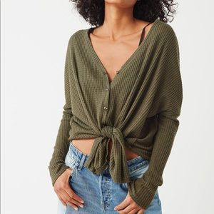 Out from Under jojo oversized thermal button top
